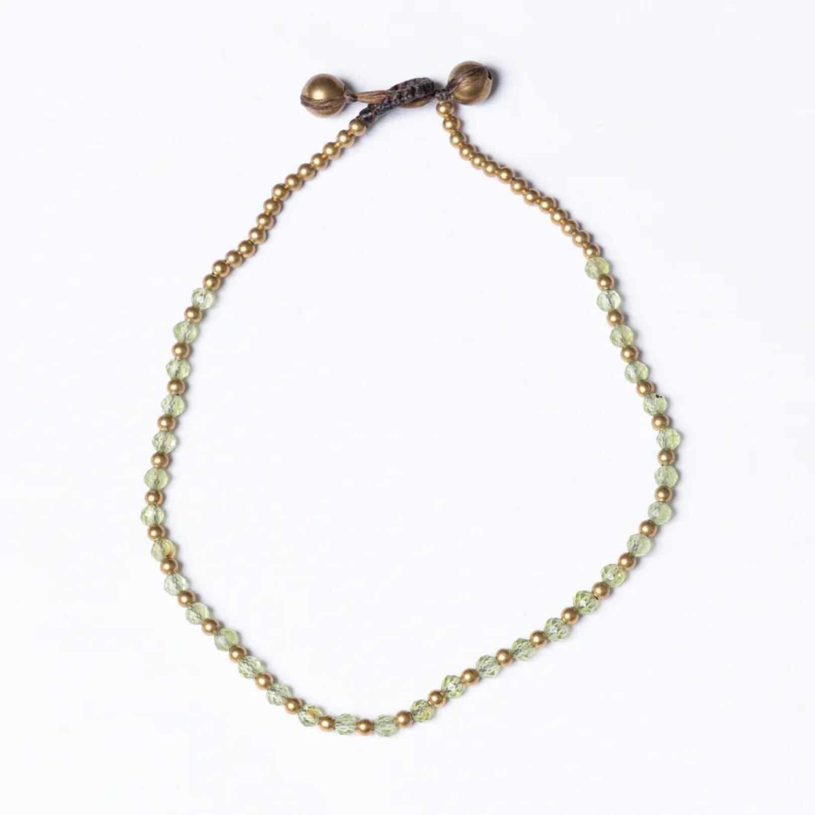 Crystal Healing Stone Anklets - Peridot Positivity