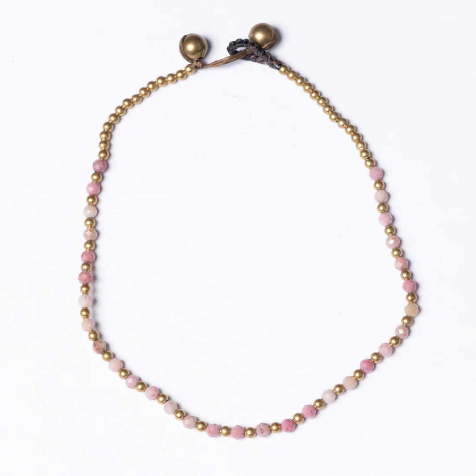 Crystal Healing Stone Anklets - Friendship Pink Tourmaline