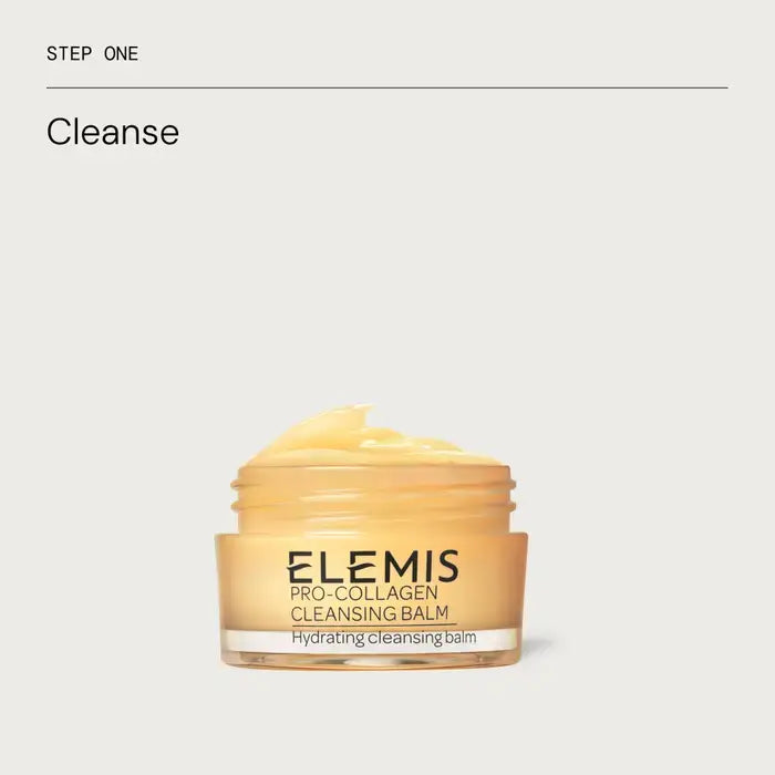 Elemis Pro-Collagen Cleansing Balm on a light gray background