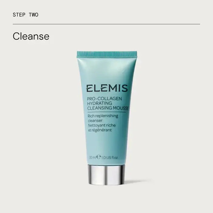 ELEMIS cleansing mousse tube on a light gray background