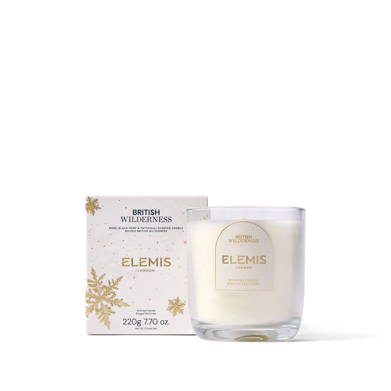 Elemis candle and packaging on a white background