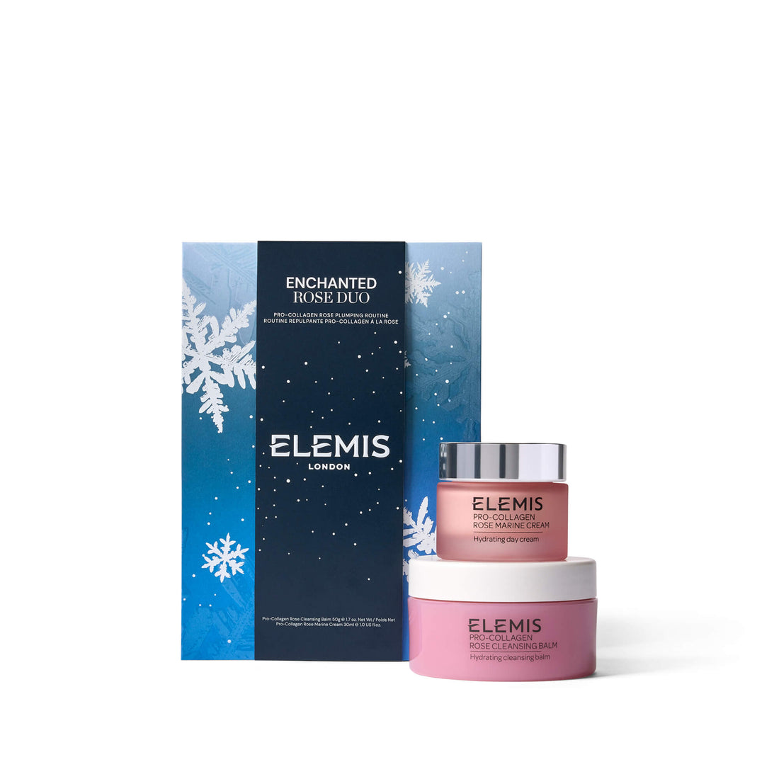 Elemis skincare products with a decorative box on a white background