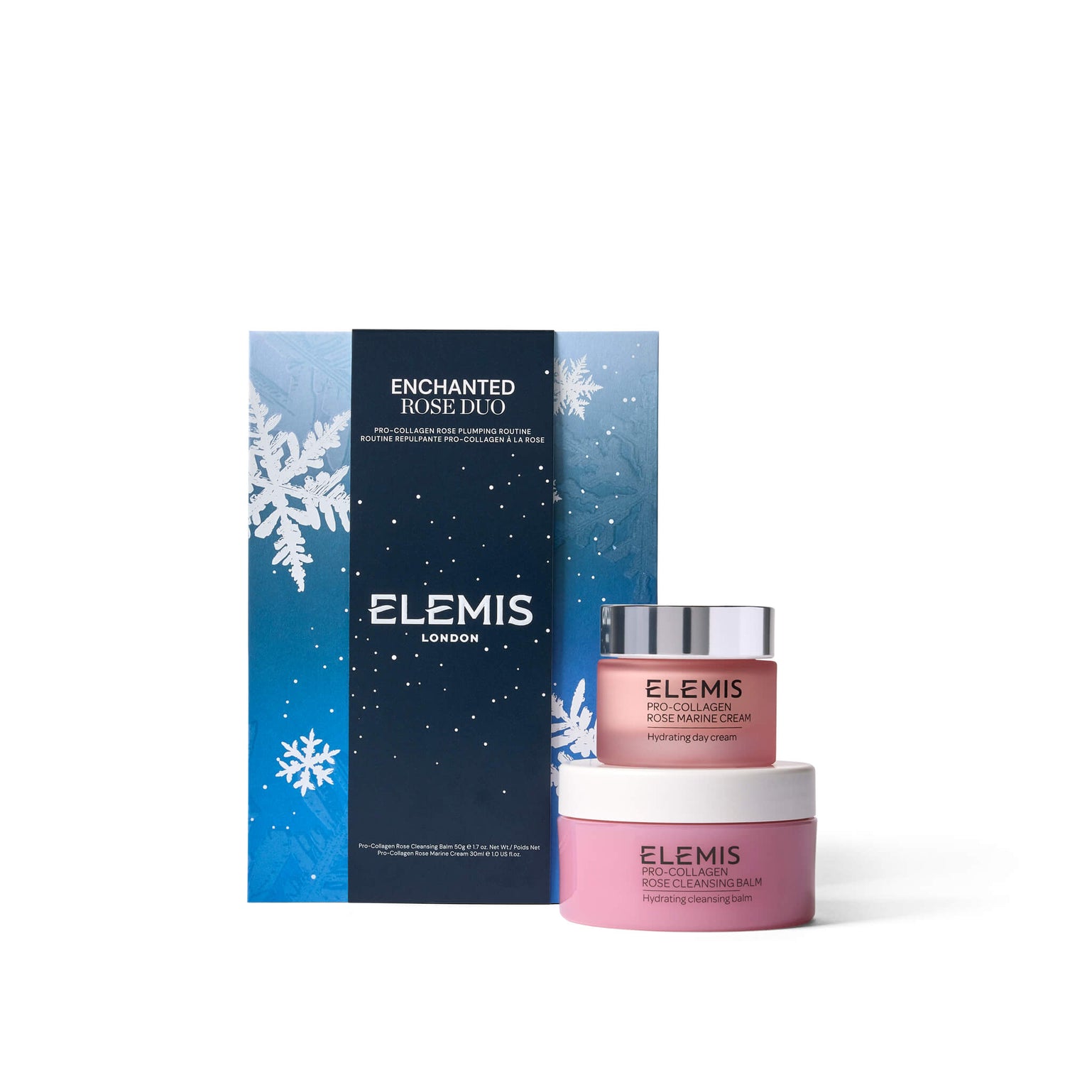 Elemis skincare products with a decorative box on a white background