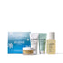 Elemis skincare products including a box, facial wash, cleanser, and cream on a white background.