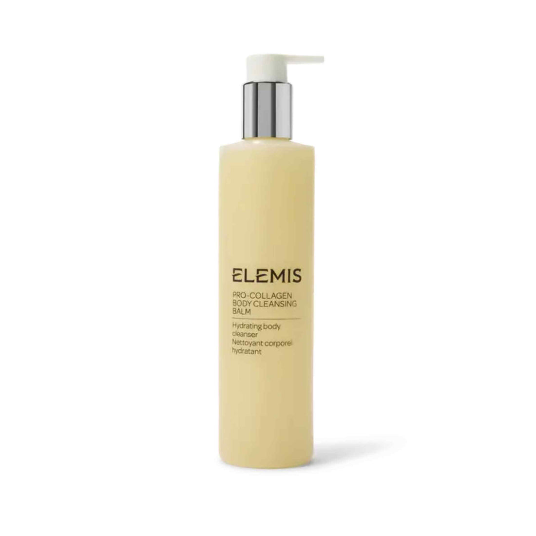 Elemis Pro-Collagen Body Cleansing Balm bottle on a white background