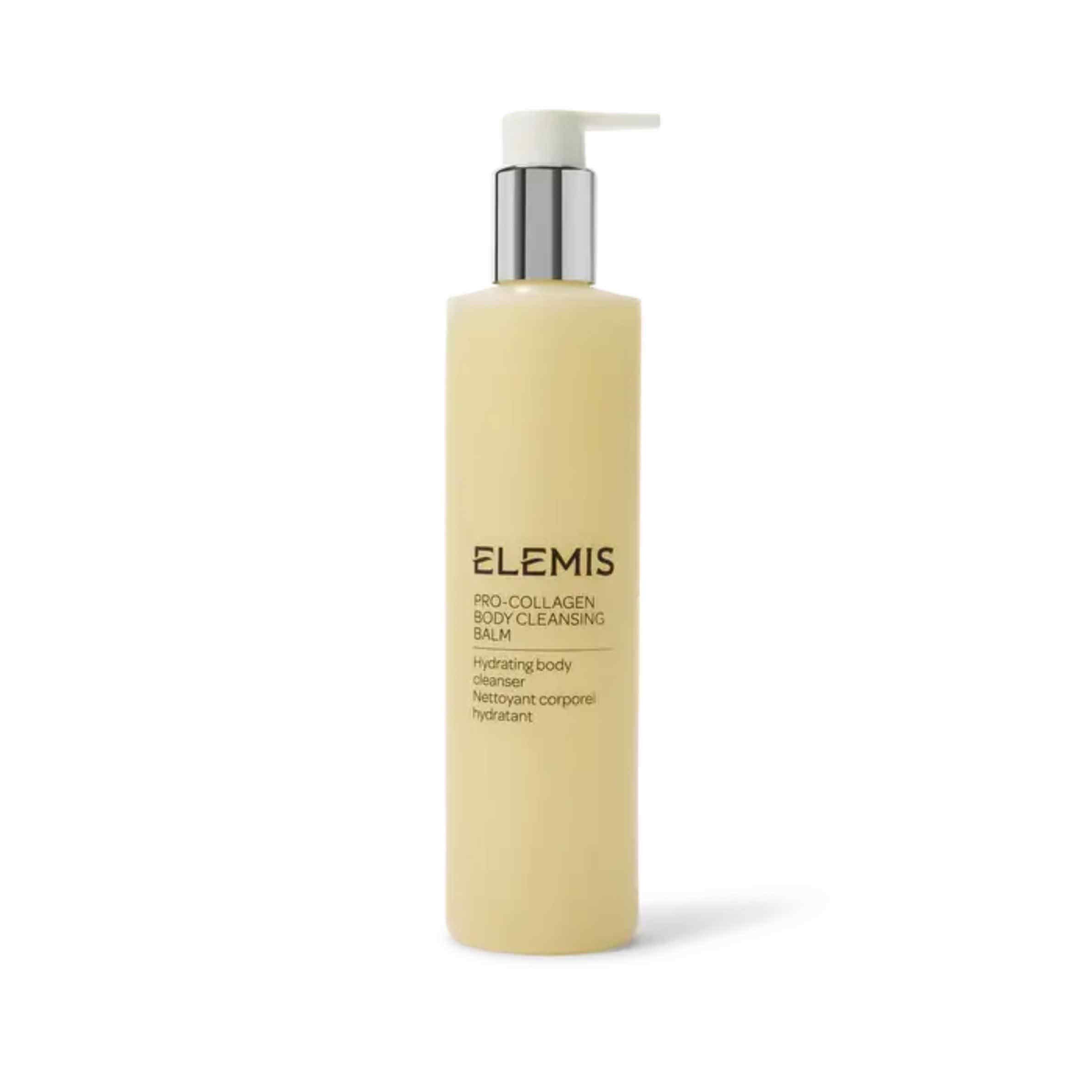 Elemis Pro-Collagen Body Cleansing Balm bottle on a white background
